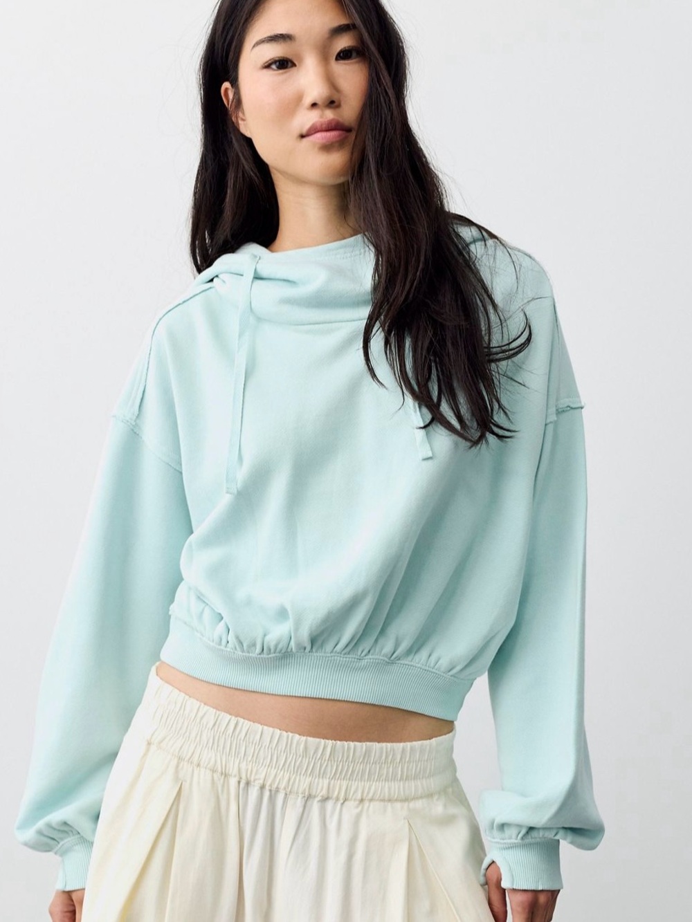 NWT FREE PEOPLE Wesley Hoodie | Glacier/Misty Blue MSRP $98